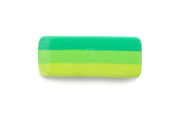 Eraser on white background. Stationery for school