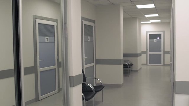 Beautiful and clean corridor of the medical center