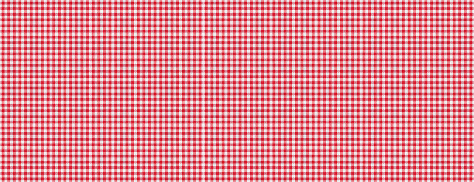 Red White Checkered Picnic Tablecloth Texture Background, Banner