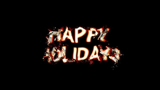 bright logo animation colorful spray paint word happy holidays