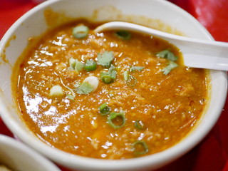 Close up of Nam Prik Ong (Northern Thai meat and tomato spicy dip) - delicious and healthy Northern Thai food