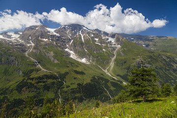 Fototapeta na wymiar Alpine mountain landscape at summer. Austrian Alps