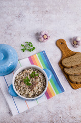 Traditional pearl barley porridge