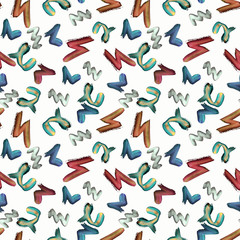 Seamless abstract pattern . The brush strokes on white background.