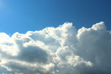 Large dark clouds and sun rays. Background. Landscape.