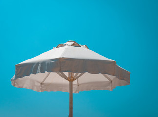Beach Umbrella against Blue Sky