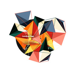 Vector 3d triangle abstract background, polygonal geometric design