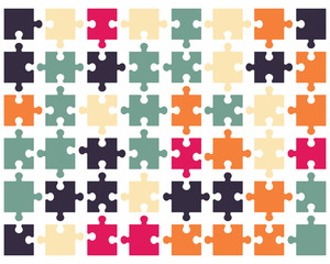 Separate pieces of colorful puzzle, vector illustration