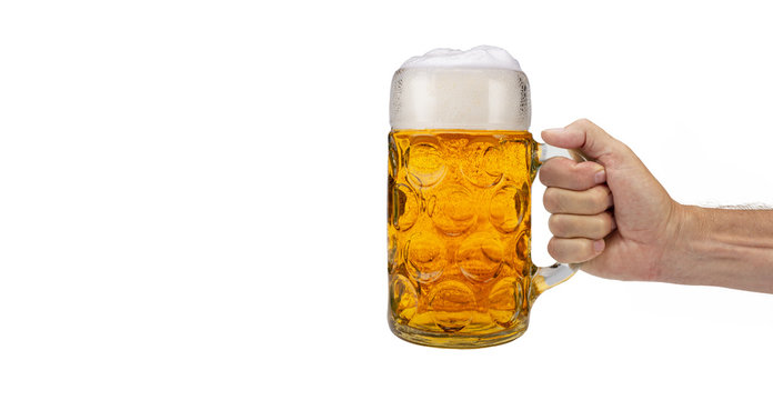 Ma&szlig;krug Bier auf dem Oktoberfest in M&uuml;nchen