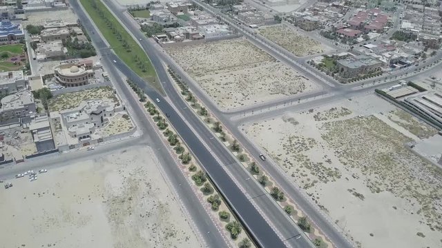 Aerial footage of highway in Khobar. 4K video