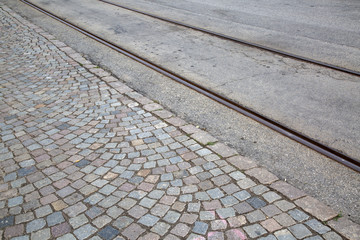 Tram Track and Cobble Stones, Malmo,