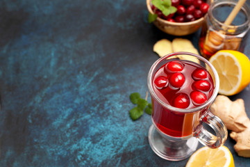 cranberries lemon ginger drink