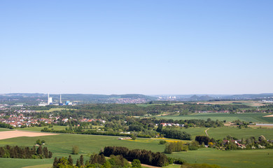 Fototapeta na wymiar Blick über das Saartal Richtung Völklingen