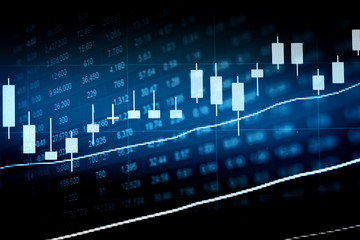 Fototapeta premium Stock market graph chart. The digital information for trading market.