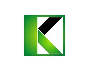 k letter square logo design 3