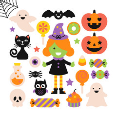 Obraz na płótnie Canvas Halloween holiday elements set