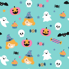 Fototapeta na wymiar Halloween holiday seamless pattern background