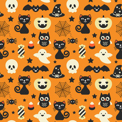 Halloween holiday seamless pattern background