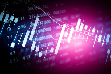 Stock market graph chart. The digital information for trading market.