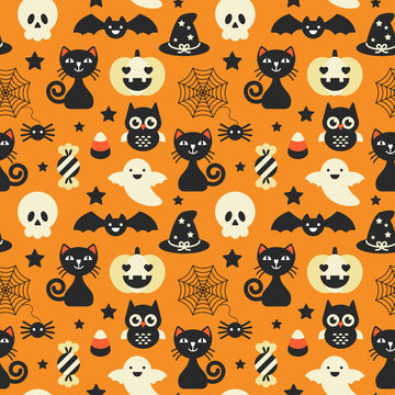 Halloween holiday seamless pattern background