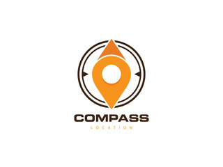 compass location logo, icon, symbol, design template 