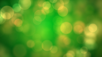 Fototapeta premium Green, yellow glitter lights, defocused light reflections green bokeh background, Forest concept, christmas, love concepts