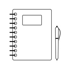 Exercise book with pen icon