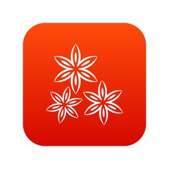 Star anise icon digital red for any design isolated on white vector illustration