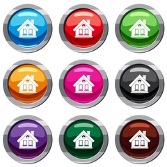 House set icon isolated on white. 9 icon collection vector illustration