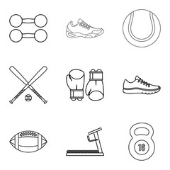 Bodily icons set. Outline set of 9 bodily vector icons for web isolated on white background
