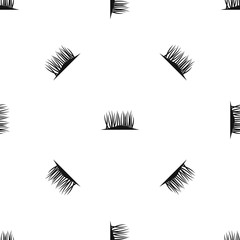 Grass on ground pattern repeat seamless in black color for any design. Vector geometric illustration