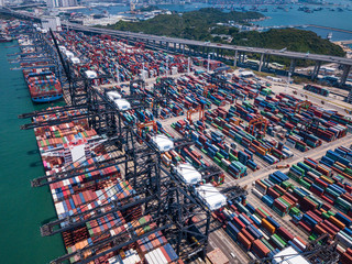 Terminal container port in Hong Kong