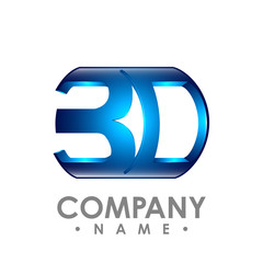 blue 3D word vector inside the circle shape design illustration