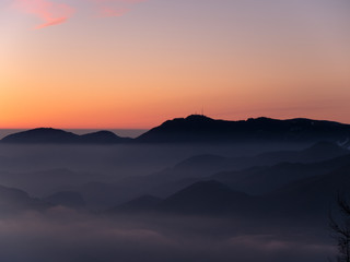 Foggy Sunrise in the mountains