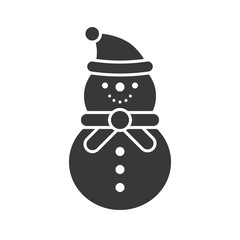 snowman in Christmas and winter theme, glyph style