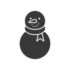 snowman in Christmas and winter theme, glyph style