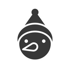snowman in Christmas and winter theme, glyph style