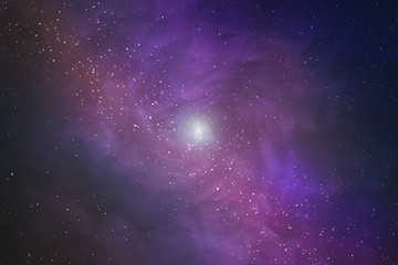 Abstract background texture of distant star space and multicolored nebula, illustration.