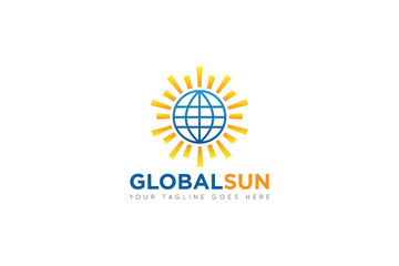 global sun logo and icon Vector design Template. Vector Illustrator Eps.10