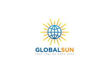 global sun logo and icon Vector design Template. Vector Illustrator Eps.10