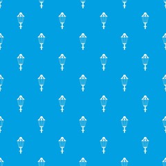 Street lamp pattern repeat seamless in blue color for any design. Vector geometric illustration