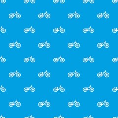 Bike pattern repeat seamless in blue color for any design. Vector geometric illustration