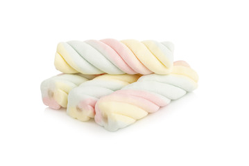 Naklejka na ściany i meble marshmallows candy isolated on white background