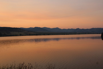 Orange sunset over Hauser Lake 