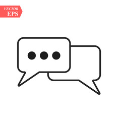 Outline Chat Icon isolated on grey background. Line Dialogue pictogram. Speech bubble symbol for your web site design, logo, app, UI. Editable stroke. Vector illustration. EPS10