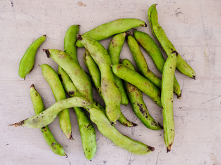 Fava beans fresh from market