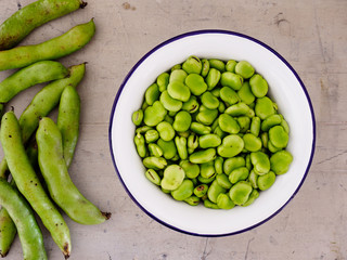 Fava beans in bowl