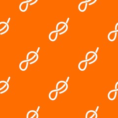 Ship rope con. Flat illustration of ship rope knot vector pattern repeat seamless in orange color for any design. Vector geometric illustration