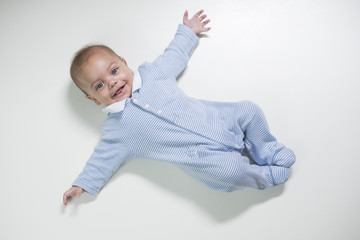 Baby in studio white isolated background
