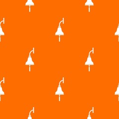 Ship bell pattern repeat seamless in orange color for any design. Vector geometric illustration